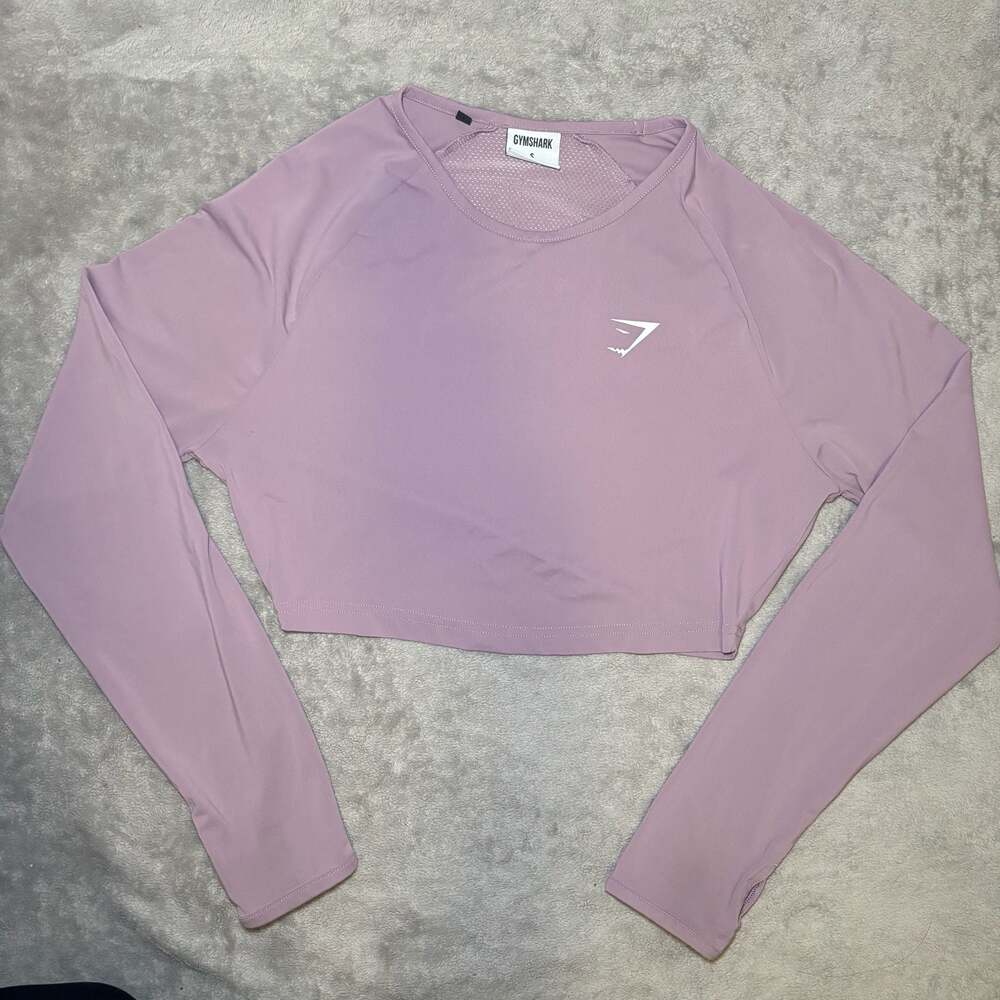 Gymshark Women's Training Long Sleeve Cropped Sweater in Light Purple